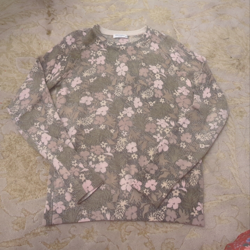 Equipment Sloane Cashmere Floral Pullover Spring Sweater Soft  S/P Women's Rare
